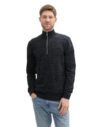 TOM TAILOR Strickpullover Dunkelblau/Grau/Hellblau/Rot