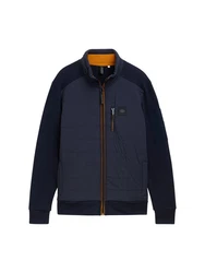 TOM TAILOR Hybrid Sweatjacke mit Stehkragen und Langarmshirt Dunkelblau