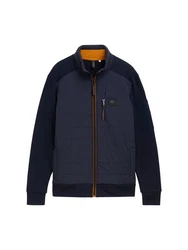 TOM TAILOR Hybrid Sweatjacke mit Stehkragen und Langarmshirt Dunkelblau
