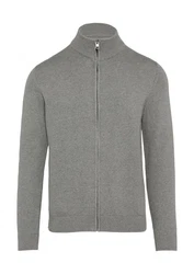 s.Oliver Strickjacke mit Stehkragen Rippblende Hellgrau/Grau/Dunkelgrau