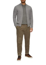 s.Oliver Strickjacke mit Stehkragen Rippblende Hellgrau/Grau/Dunkelgrau