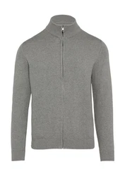 s.Oliver Strickjacke mit Stehkragen Rippblende Hellgrau/Grau/Dunkelgrau