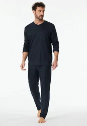 Schiesser Pyjama Schlafanzug Dunkelblau