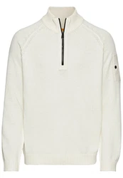 camel active Strickpullover Troyer Khaki/Weiß/Creme/Gelb/Beige