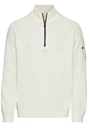 camel active Strickpullover Troyer Khaki/Weiß/Creme/Gelb/Beige