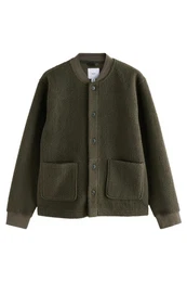 Strickjacke Lange Borg-Strickjacke mit Knopfleiste (1-tlg)