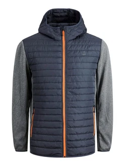 JACK & JONES JJEMULTI QUILTED JACKET Hybridjacke Dunkelblau/Orange/Blau/Grau