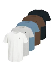 Jack & Jones Rundhalsshirt JPRBLABRODY TEE SS CREW NECK Weiß/Grau/Braun