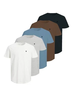 Jack & Jones Rundhalsshirt JPRBLABRODY TEE SS CREW NECK Weiß/Grau/Braun Jack & Jones Rundhalsshirt JPRBLABRODY TEE SS CREW NECK Weiß/Grau/Braun