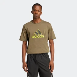 adidas Originals T-Shirt GRFX TEE Dunkelgrün/Khaki/Neonfarben