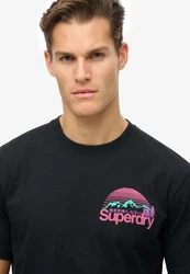 Superdry Rundhalsshirt CL GREAT OUTDOORS CHEST TEE Schwarz/Dunkelblau/Creme