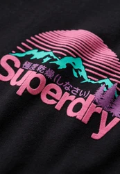 Superdry Rundhalsshirt CL GREAT OUTDOORS CHEST TEE Schwarz/Dunkelblau/Creme