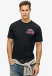 Superdry Rundhalsshirt CL GREAT OUTDOORS CHEST TEE Schwarz/Dunkelblau/Creme