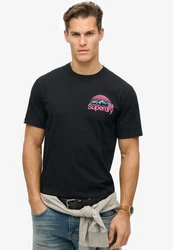 Superdry Rundhalsshirt CL GREAT OUTDOORS CHEST TEE Schwarz/Dunkelblau/Creme