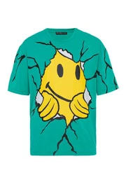 T-Shirt mit Smiley-Print Trendiges Oversize Streetwear-Shirt
