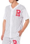 RedBridge T-Shirt Baseball-Shirt mit Knopfleiste Rot/Dunkelrot/Schwarz/Rosa