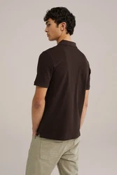 WE Fashion Poloshirt Dunkelbraun/Khaki/Dunkelrot