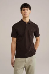 WE Fashion Poloshirt Dunkelbraun/Khaki/Dunkelrot