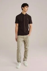 WE Fashion Poloshirt Dunkelbraun/Khaki/Dunkelrot