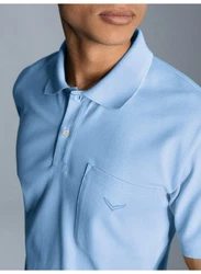 Trigema Poloshirt mit Brusttasche Hellblau/Blau