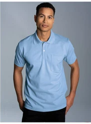Trigema Poloshirt mit Brusttasche Hellblau/Blau