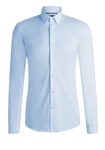 BOSS Langarmhemd P-Hank-Kent Hellblau/Blau