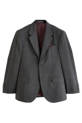 Next Sakko Nova Fides Regular Fit Signature Sakko Dunkelgrau/Grau/Rot