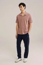 WE Fashion Businesshemd Lila/Dunkelrot/Braun