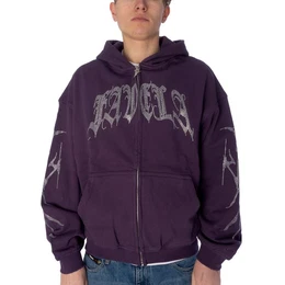 Sweatjacke Ziphoodie Ribcage Rhinestone Markenlabel