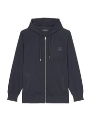Marc O'Polo Kapuzensweatshirt Heavy Jersey Dunkelblau/Dunkelgrau