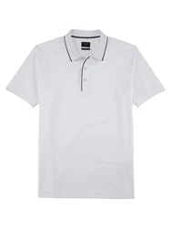 OLYMP Poloshirt Wirk Casual Polo Weiß/Grau/Silber