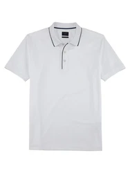 OLYMP Poloshirt Wirk Casual Polo Weiß/Grau/Silber