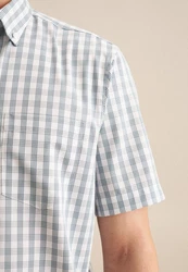 Seidensticker Businesshemd Regular Button-Down-Kragen Karo Hellgrün