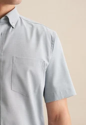 seidensticker Businesshemd Comfort Button-Down-Kragen Struktur Grau/Hellblau/Beige