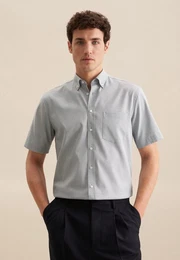 Businesshemd Comfort Comfort Kurzarm Button-Down-Kragen Struktur