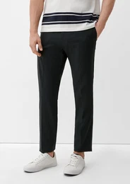 Stoffhose Slim: Hose aus Leinenmix