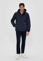 QS Steppjacke Parka Dunkelblau/Blau/Hellblau