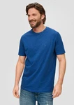 s.Oliver Kurzarmshirt Jerseyshirt Labelprint Blau/Dunkelblau