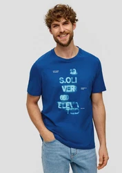 s.Oliver Kurzarmshirt T-Shirt Modell Artwork Blau