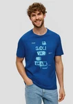 s.Oliver Kurzarmshirt T-Shirt Modell Artwork Blau