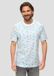 s.Oliver Kurzarmshirt T-Shirt Hellblau/Rosa/Grün/Mintgrün