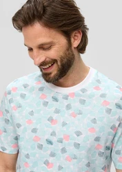 s.Oliver Kurzarmshirt T-Shirt Hellblau/Rosa/Grün/Mintgrün