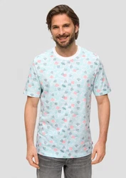 s.Oliver Kurzarmshirt T-Shirt Hellblau/Rosa/Grün/Mintgrün