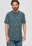 s.Oliver Kurzarmshirt T-Shirt Türkis/Dunkelgrün/Grün