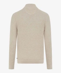 Brax Strickpullover Troyer Steffen Regular Fit Braun/Khaki/Beige/Grau