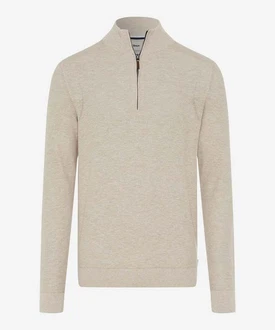 Brax Strickpullover Troyer Steffen Regular Fit Braun/Khaki/Beige/Grau Brax Strickpullover Troyer Steffen Regular Fit Braun/Khaki/Beige/Grau