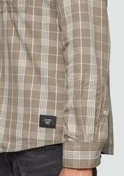 s.Oliver Langarmhemd Regular Fit Braun/Beige/Khaki