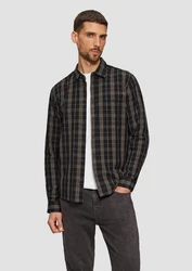 s.Oliver Langarmhemd Regular Fit Schwarz/Braun/Rot/Grau/Dunkelbraun