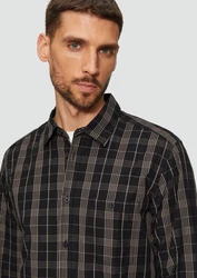 s.Oliver Langarmhemd Regular Fit Schwarz/Braun/Rot/Grau/Dunkelbraun