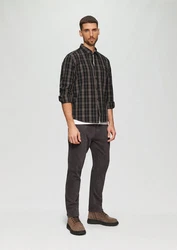 s.Oliver Langarmhemd Regular Fit Schwarz/Braun/Rot/Grau/Dunkelbraun